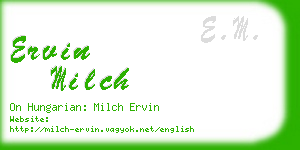ervin milch business card